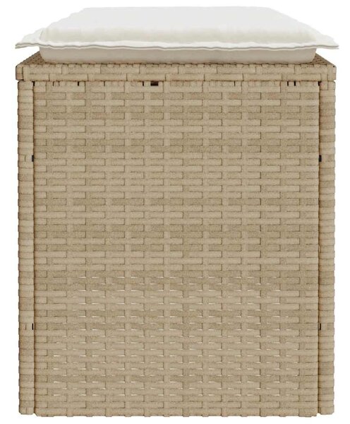 VidaXL bézs polyrattan kerti pad párnával 110x40x44 cm