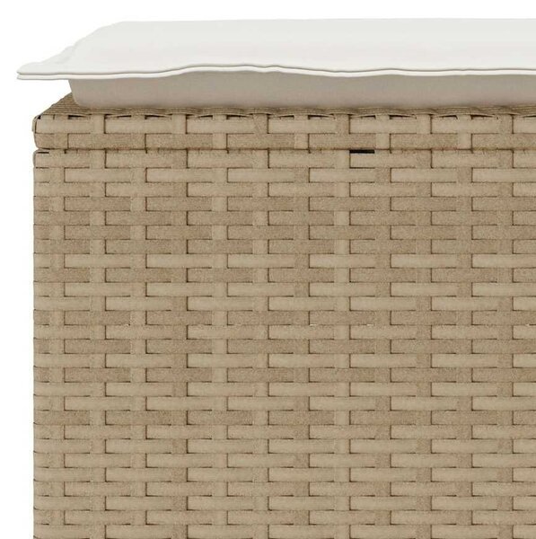 VidaXL bézs polyrattan kerti pad párnával 110x40x44 cm