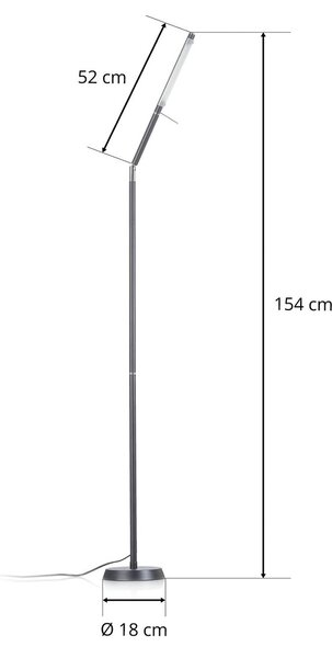 Trio Lighting LED állólámpa Filigran, fekete, fényerőszabályozható, állítható, dimmelhető, Fekete, Nappali / Étkező, fém, Modern