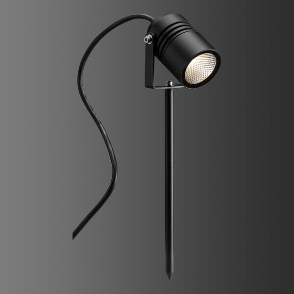 LCD LED leszúrható spotlámpa 5018, fekete, IP65, Fekete, Alumínium, Modern