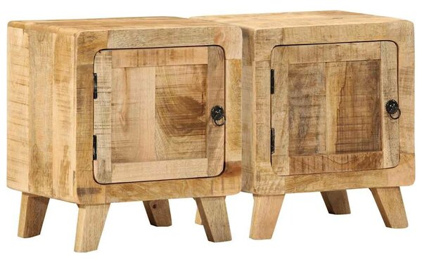 VidaXL éjjeliszekrény 2 db 40x32x46 cm tömör nyers mangófa