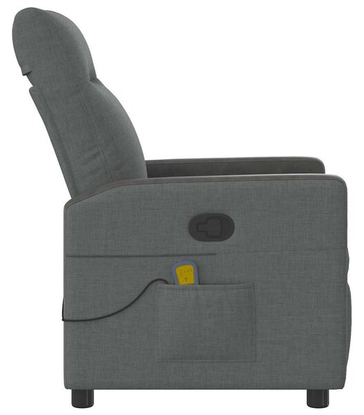 VidaXL sötétszürke szövet masszázsfotel
