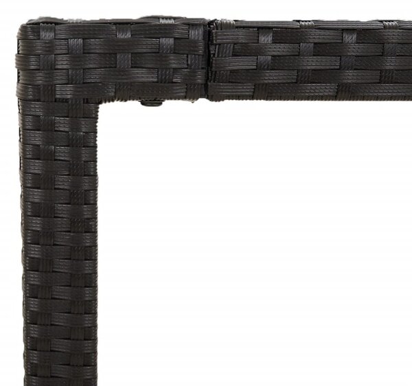 3 részes fekete polyrattan kerti étkezőgarnitúra párnákkal