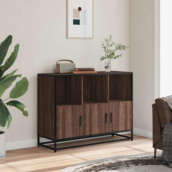 VidaXL barna tölgyszínű szerelt fa tálalószekrény 100x35x76 cm