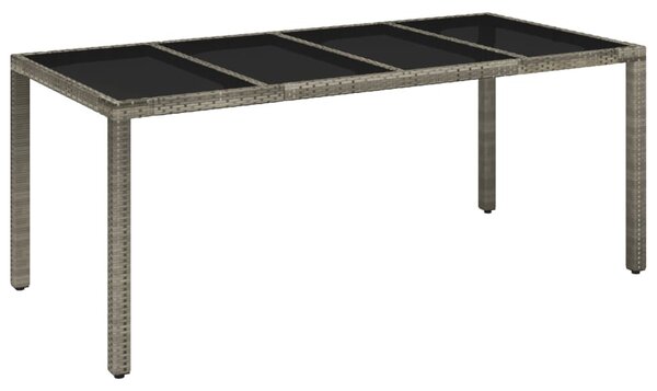 7 részes szürke polyrattan kerti étkezőgarnitúra párnával