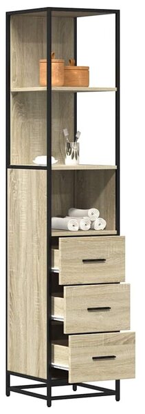 VidaXL sonoma tölgy színű szerelt fa fürdőszobaszekrény 35x37,5x166 cm
