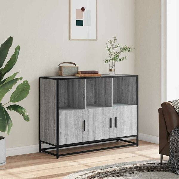 VidaXL szürke sonoma színű szerelt fa tálalószekrény 100x35x76 cm