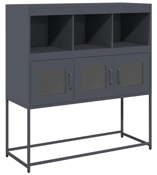 VidaXL antracit hidegen hengerelt acél tálalószekrény 100,5x39x107 cm