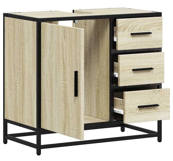 VidaXL sonoma tölgy szerelt fa fürdőszobai mosdószekrény 65x33x60 cm