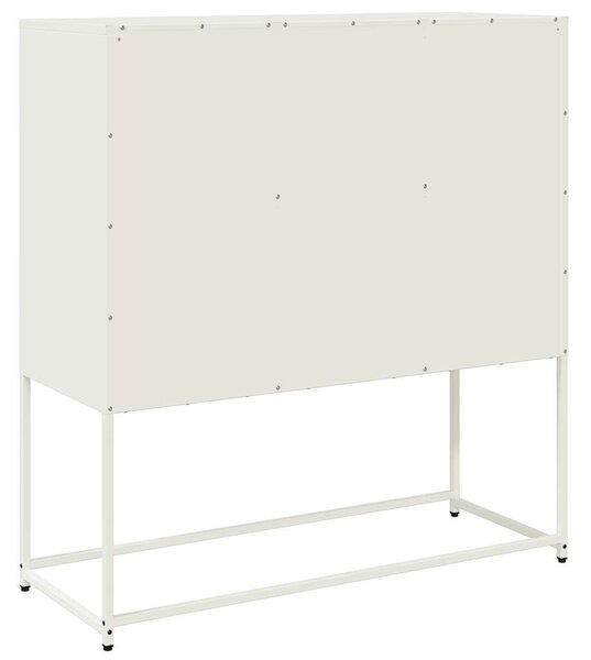 VidaXL fehér hidegen hengerelt acél tálalószekrény 100,5 x 39 x 107 cm