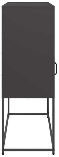 VidaXL fekete hidegen hengerelt acél tálalószekrény 100,5x39x107 cm