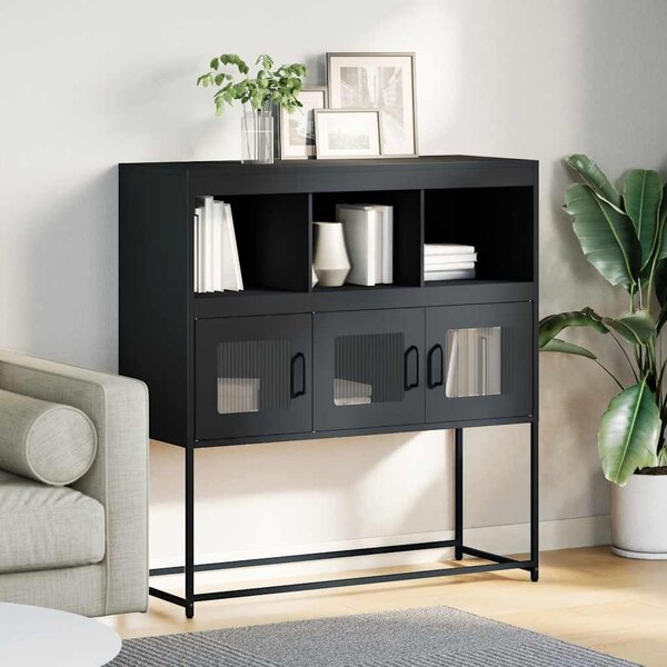 VidaXL antracit hidegen hengerelt acél tálalószekrény 100,5x39x107 cm