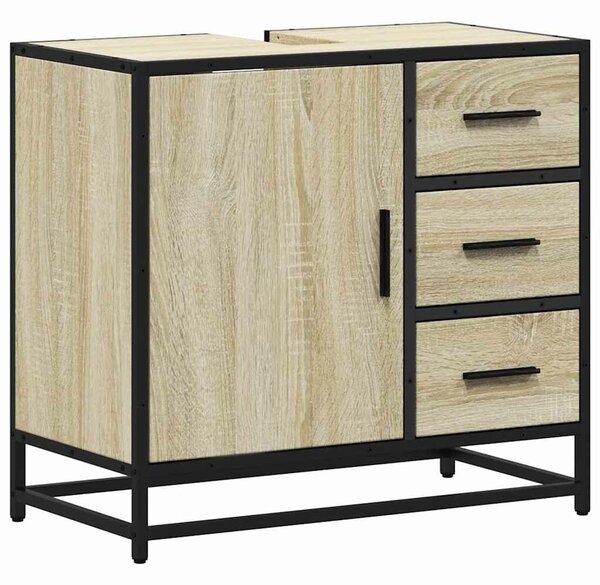 VidaXL sonoma tölgy szerelt fa fürdőszobai mosdószekrény 65x33x60 cm