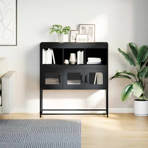 VidaXL antracit hidegen hengerelt acél tálalószekrény 100,5x39x107 cm