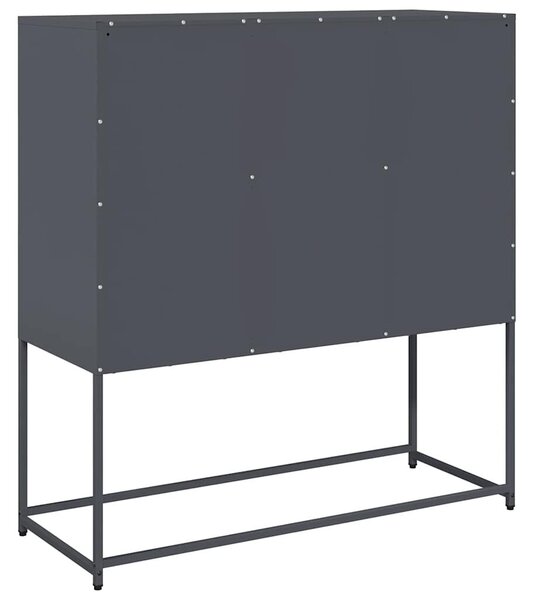 VidaXL antracit hidegen hengerelt acél tálalószekrény 100,5x39x107 cm