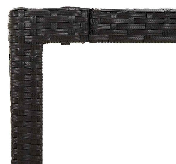 9 részes fekete polyrattan kerti étkezőgarnitúra párnákkal
