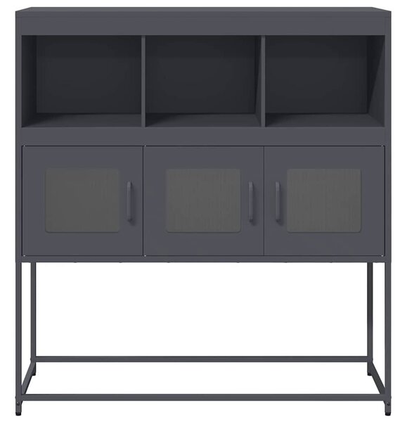 VidaXL antracit hidegen hengerelt acél tálalószekrény 100,5x39x107 cm