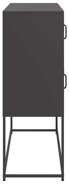 VidaXL fekete hidegen hengerelt acél tálalószekrény 100,5x39x107 cm