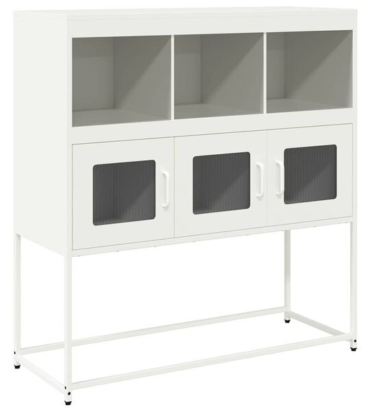 VidaXL fehér hidegen hengerelt acél tálalószekrény 100,5 x 39 x 107 cm