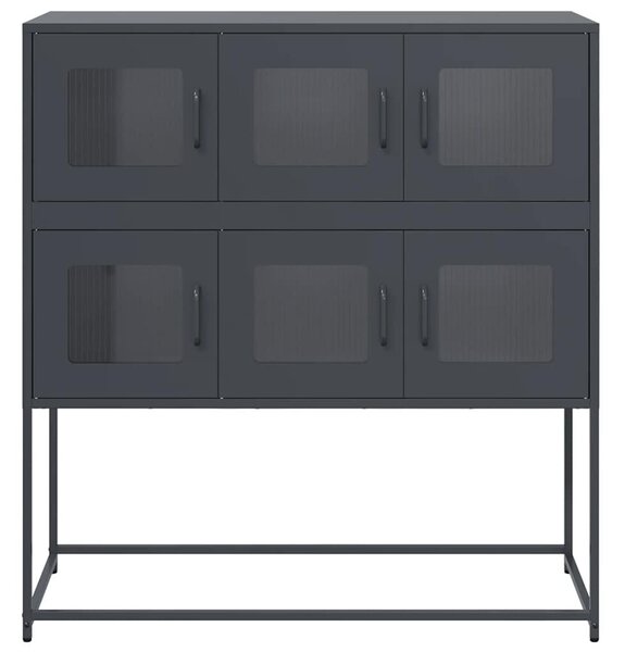 VidaXL antracit hidegen hengerelt acél tálalószekrény 100,5x39x107 cm
