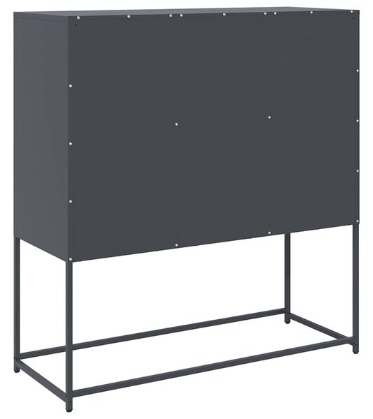 VidaXL antracit hidegen hengerelt acél tálalószekrény 100,5x39x107 cm