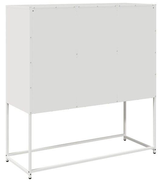 VidaXL fehér hidegen hengerelt acél tálalószekrény 100,5 x 39 x 107 cm