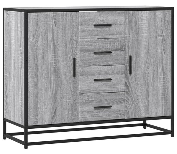 VidaXL szürke sonoma színű szerelt fa tálalószekrény 92 x 35 x 76 cm