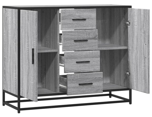 VidaXL szürke sonoma színű szerelt fa tálalószekrény 92 x 35 x 76 cm