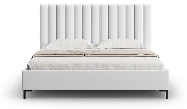 Világosszürke kárpitozott ágyneműtartós franciaágy ágyráccsal 180x200 cm Casey – Mazzini Beds