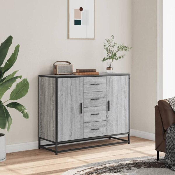VidaXL szürke sonoma színű szerelt fa tálalószekrény 92 x 35 x 76 cm
