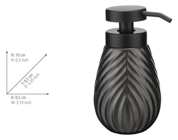 Antracitszürke kerámia szappanadagoló 330 ml Idro – Wenko