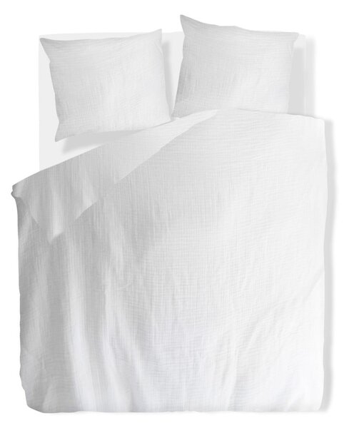 Fehér kétszemélyes muszlin ágyneműhuzat 200x200 cm Plain Muslin – Butter Kings