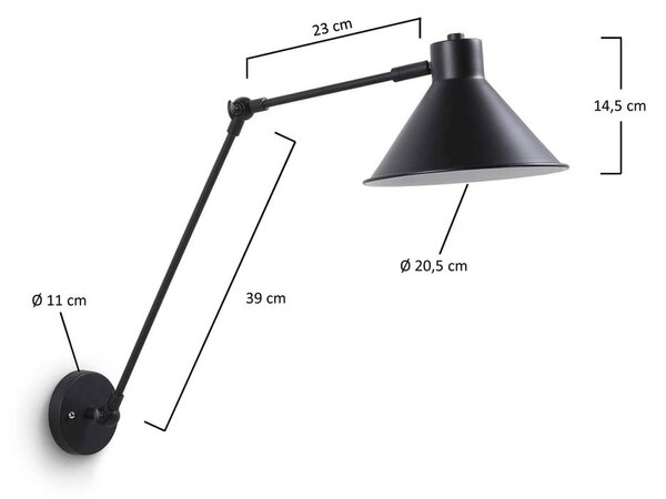 Fekete fali lámpa Dione – Kave Home