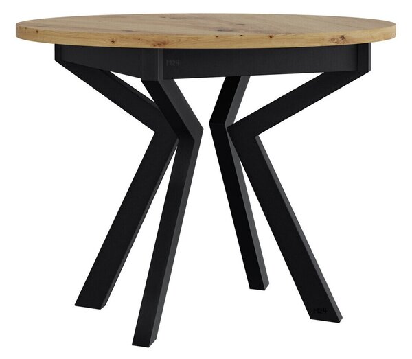 Asztal Victorville 368, 78cm, Fekete, Artisan tölgy