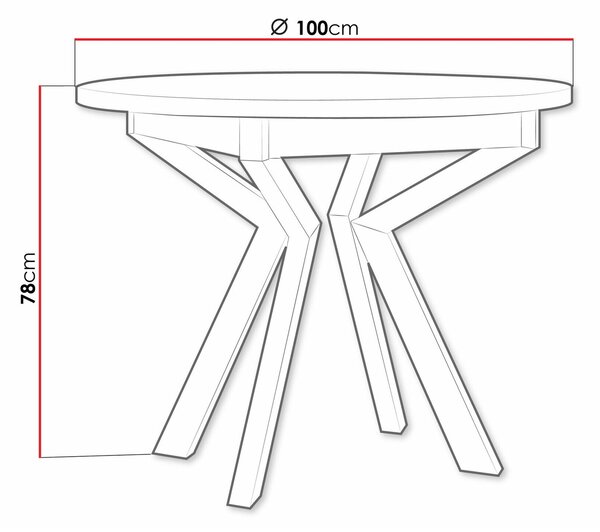 Asztal Victorville 368, 78cm, Fehér, Fekete