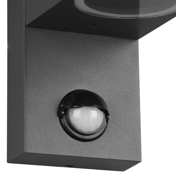Trio Lighting Roya kültéri fali lámpa 1 izzó szögletes antracit, dimmelhető, Fekete, Alumínium, Modern