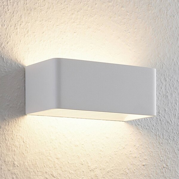 Arcchio LED fali lámpa Karam, 20 cm, fehér, fém, fel/le, le/fel, Fehér / opál, Nappali / Étkező, Alumínium, Modern