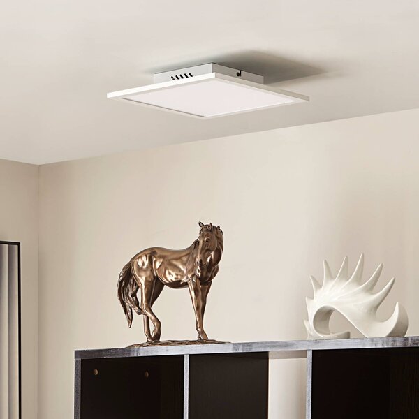 Lindby LED panel Lamin, fehér, 30 cm, CCT, fényerőszabályzó, távirányítóval, dimmelhető, Fehér / opál, Nappali / Étkező, Modern