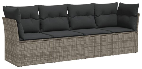 4 részes szürke polyrattan kerti ülőgarnitúra párnákkal