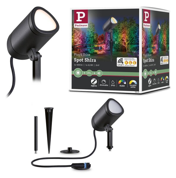 Paulmann Plug&Shine Shira földi tüske spotlámpa ZigBee RGBW