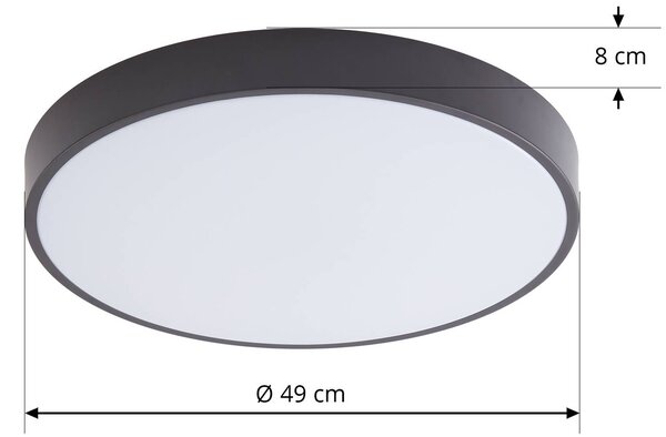Lindby Smart LED-es mennyezeti lámpa Innes fekete 48cm RGB CCT Tuya, dimmelhető, Fekete, Nappali / Étkező, fém, Modern
