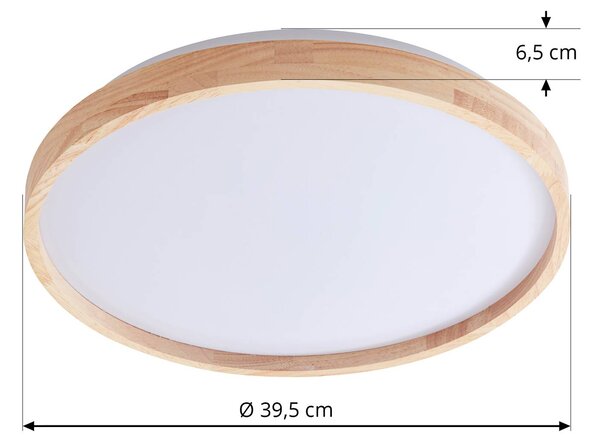 Lindby Smart LED mennyezeti lámpa Mirren fa Ø39,5cm CCT Tuya, dimmelhető, Nappali / Étkező, Műanyag, Modern
