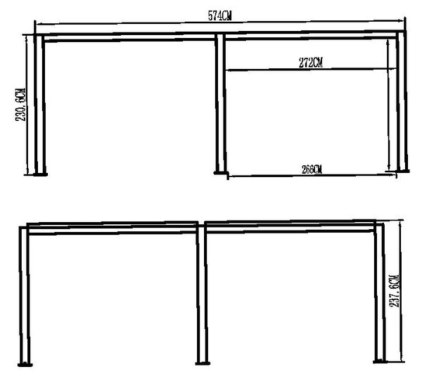 Alumínium bioklimatikus pergola lamellákkal 5.8 x 3 M