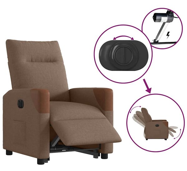 VidaXL elektromos felállást segítő barna szövet dönthető fotel