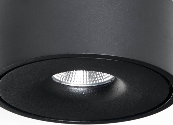 Arcchio Rotari LED mennyezeti lámpa, Ø 12 cm, felfelé és lefelé irányuló fény,, dimmelhető, Fekete, Nappali / Étkező, Alumínium, Modern