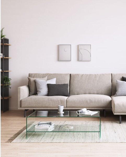 Üveg dohányzóasztal 55x110 cm Burano – Kave Home
