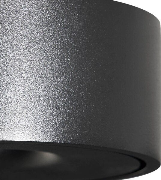 Arcchio Rotari LED mennyezeti lámpa, Ø 12 cm, felfelé és lefelé irányuló fény,, dimmelhető, Fekete, Nappali / Étkező, Alumínium, Modern