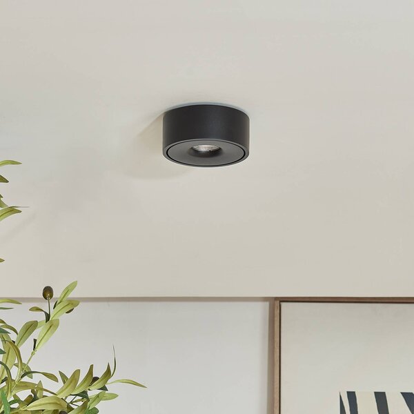 Arcchio Rotari LED mennyezeti lámpa, Ø 12 cm, felfelé és lefelé irányuló fény,, dimmelhető, Fekete, Nappali / Étkező, Alumínium, Modern