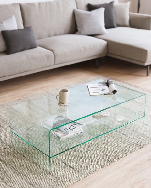 Üveg dohányzóasztal 55x110 cm Burano – Kave Home