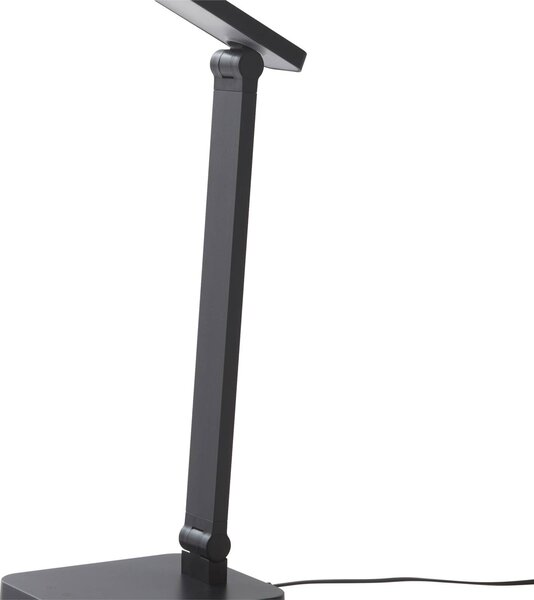 Lindby LED asztali lámpa Rylas, fekete, USB, CCT, dimmelhető, Fekete, Dolgozószoba / Iroda, Műanyag, Modern